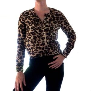 Cheetah print silky blouse